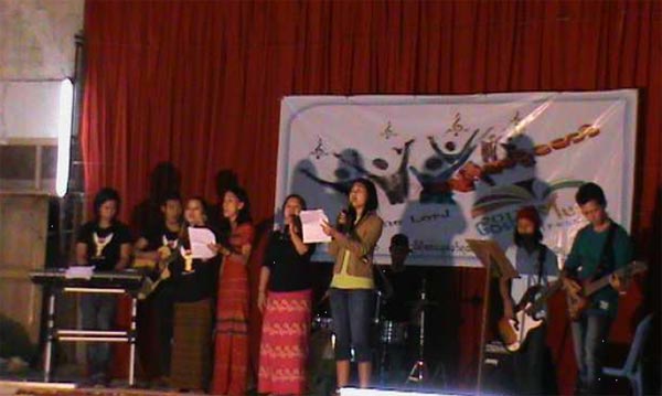 Some Christian singers from Yangon singing a special number
