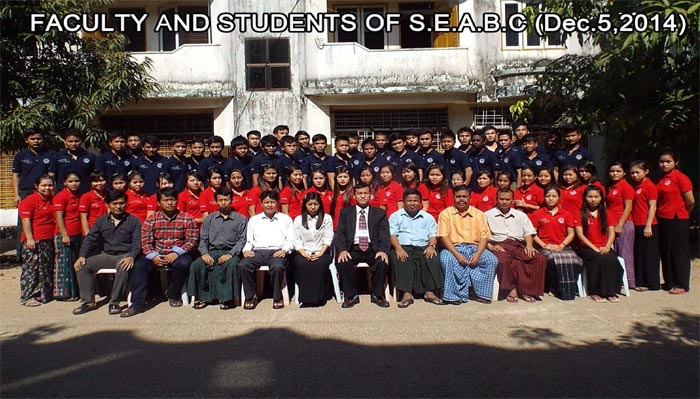 Faculty and students of South East Asia Bible College in 2014.