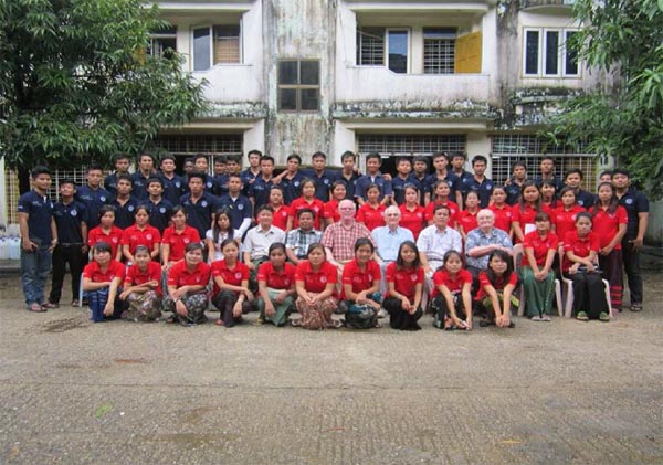 Mr. Nolan, Eric, Gordon, and some students and faculty members of South East Asia Bible College