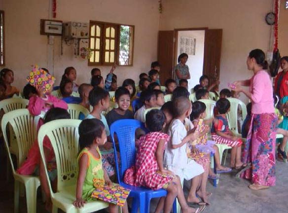 Learn more about the children Christmas celebration with mostly Buddhist children.