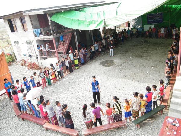 A small group playing games